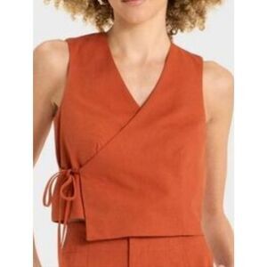 Future Collective Rust Wrap Crop Top Size M